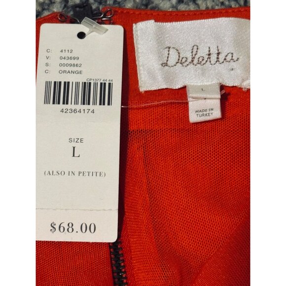 Deletta By Antropologie Elegant Off-The-Shoulder Orange Top.Size L  Cotton Blend - Picture 5 of 9